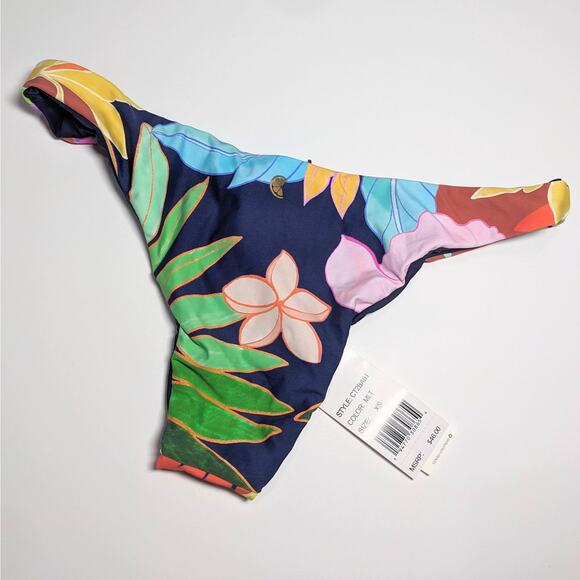 NWT Citrus Tropical Reversible Bikini Cheeky Bottoms ONLY Multicolor Women's XS - Picture 2 of 7